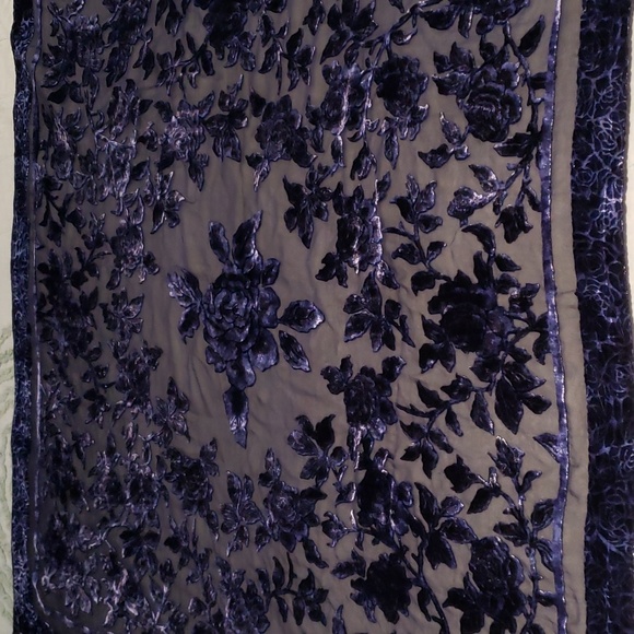 Purple Blue Burnout Silk Scarf - Picture 11 of 16